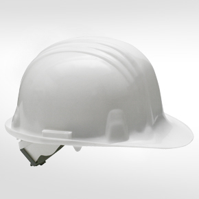Casco L& R de seguridad fabricado en polietileno. Color: blanco.