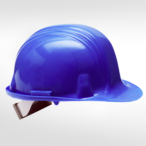 Casco L& R de seguridad fabricado en polietileno. Color: azul.