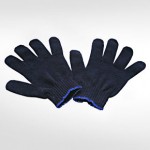 Guantes de tejidos punto jersey de lana azul.